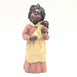 Vintage 1990s TNT Mother and Child Figurine Black Americana Resin Art Sculpture‎